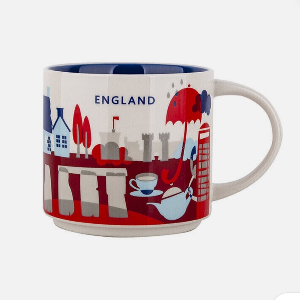 NWT Starbucks England You Are Here Collectors Mug - Red, Blue & White